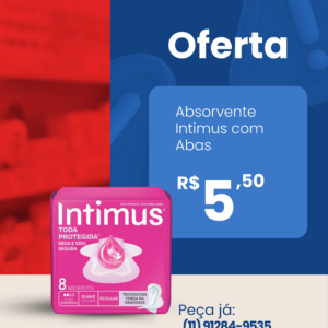 Absorvente Intimus Toda Protegida Cobertura Suave com Abas - 8 unidades