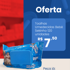 Toalhas Umedecidas Bebê Sekinho 120 unidades